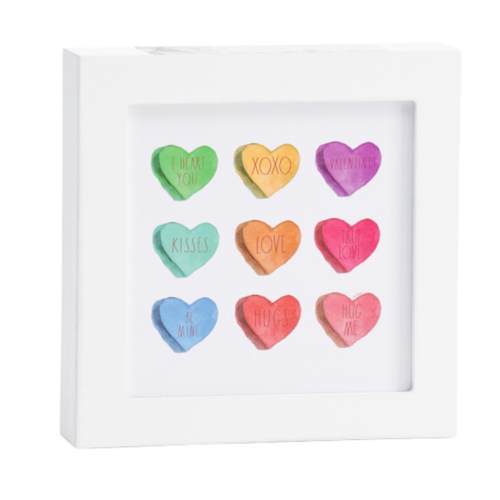 RAE DUNN CONVERSATION HEARTS DESK PLAQUE